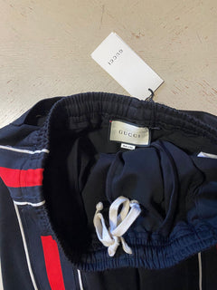 Neu mit Etikett: 1200 $ Gucci Technical Jersey Herren Gucci Band Kurze Hose Schwarz Größe M Italien