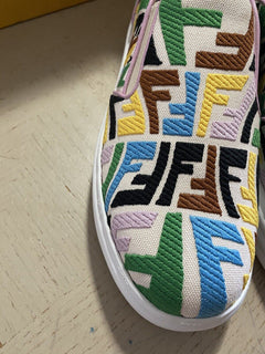 NIB Fendi Damen-Slipper „Fendi Rise“ FF Vertigo-Logo Pink/Multi 9 US