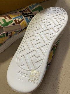 NIB Fendi Damen-Slipper „Fendi Rise“ FF Vertigo-Logo Pink/Multi 9 US