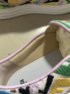 NIB Fendi Damen-Slipper „Fendi Rise“ FF Vertigo-Logo Pink/Multi 9 US