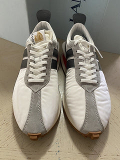 Neue Lanvin Herren Nylon/Wildleder BumpR Sneakers Schuhe Weiß/Grau 13 US/46 Eu
