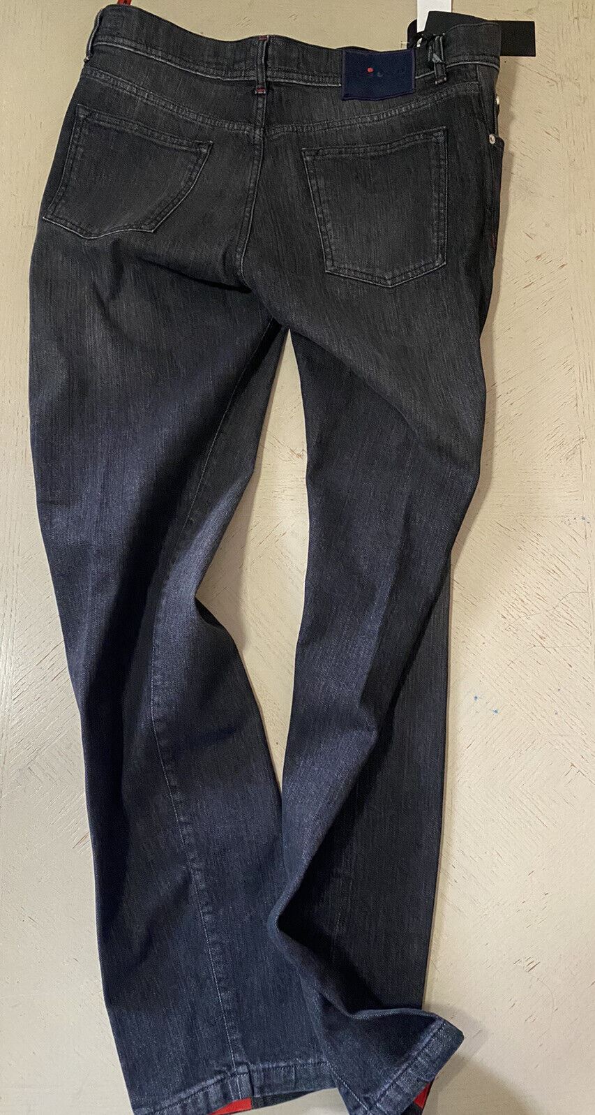 NWT $1095 Kiton Мужские прямые джинсы Брюки Slim Fit DK Серые 36 США