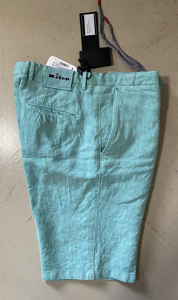 Neu mit Etikett: 995 $ Kiton Herren-Leinen-Kurzhose Seafoam Green 36 US/ 52 Eu Italien