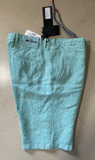 Neu mit Etikett: 995 $ Kiton Herren-Leinen-Kurzhose Seafoam Green 36 US/ 52 Eu Italien