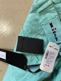 Neu mit Etikett: 995 $ Kiton Herren-Leinen-Kurzhose Seafoam Green 36 US/ 52 Eu Italien