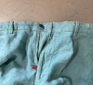 Neu mit Etikett: 995 $ Kiton Herren-Leinen-Kurzhose Seafoam Green 36 US/ 52 Eu Italien