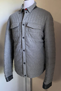 Neue $2995 Kiton Herren-Overshirt-Jacke aus Baumwolle/Kaschmir, Grau, 46 US/56 EU, Italien