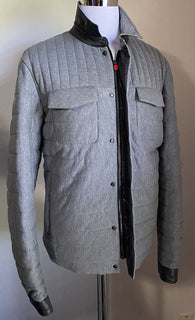 Neue $2995 Kiton Herren-Overshirt-Jacke aus Baumwolle/Kaschmir, Grau, 46 US/56 EU, Italien