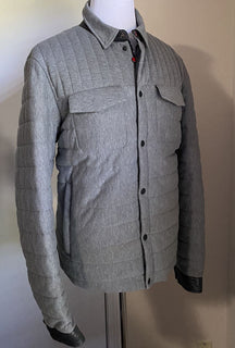 Neue $2995 Kiton Herren-Overshirt-Jacke aus Baumwolle/Kaschmir, Grau, 46 US/56 EU, Italien