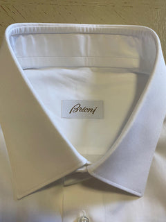 Neu mit Etikett: 675 $ Brioni Herren-Langarmhemd mit bequemer Passform, Weiß, 43/17, Italien