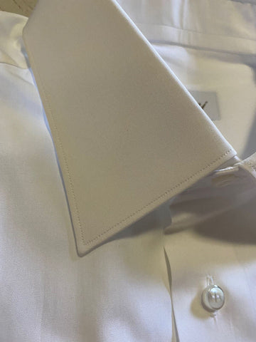 NWT $675 Brioni Mens Long Sleeve Comfort Fit Dress Shirt White 43/17 Italy