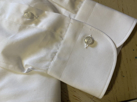 NWT $675 Brioni Mens Long Sleeve Comfort Fit Dress Shirt White 43/17 Italy