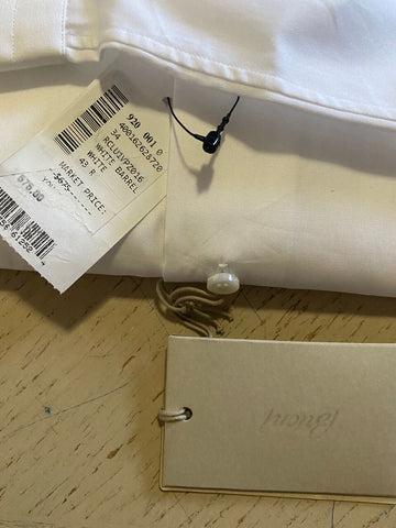 NWT $675 Brioni Mens Long Sleeve Comfort Fit Dress Shirt White 43/17 Italy
