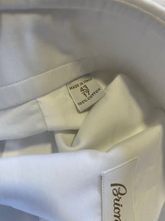 Neu mit Etikett: 675 $ Brioni Herren-Langarmhemd mit bequemer Passform, Weiß, 43/17, Italien