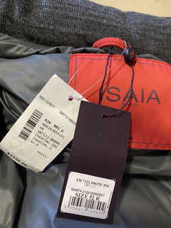 Neue $3250 Isaia Glen Plaid Puffer Jacke Weste Mantel Anthrazit 42 US/52 Eu Italien
