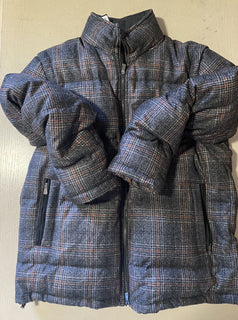 Neue $3250 Isaia Glen Plaid Puffer Jacke Weste Mantel Anthrazit 42 US/52 Eu Italien