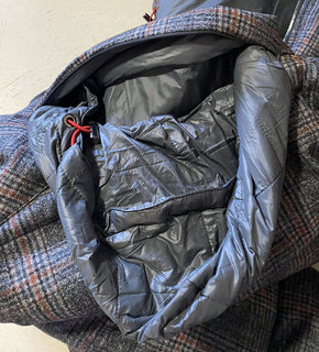 Neue $3250 Isaia Glen Plaid Puffer Jacke Weste Mantel Anthrazit 42 US/52 Eu Italien