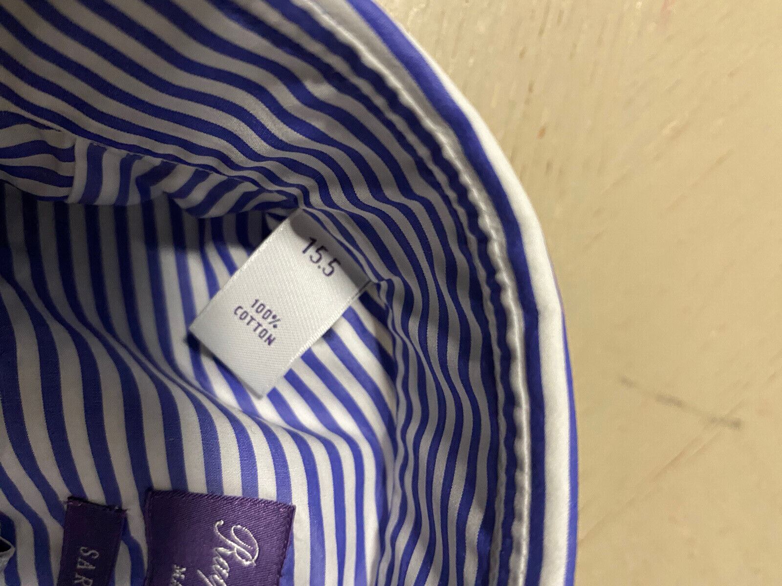 Neu mit Etikett: 918 $ Ralph Lauren Purple Label Aston Gestreiftes SARTORIAL-Kleiderhemd 15,5 Ita.
