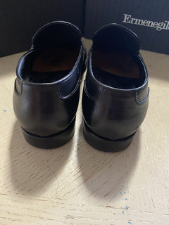$1295 Ermenegildo Zegna Couture Leather Loafers Shoes Black 9.5 US ( 42.5 Eu )