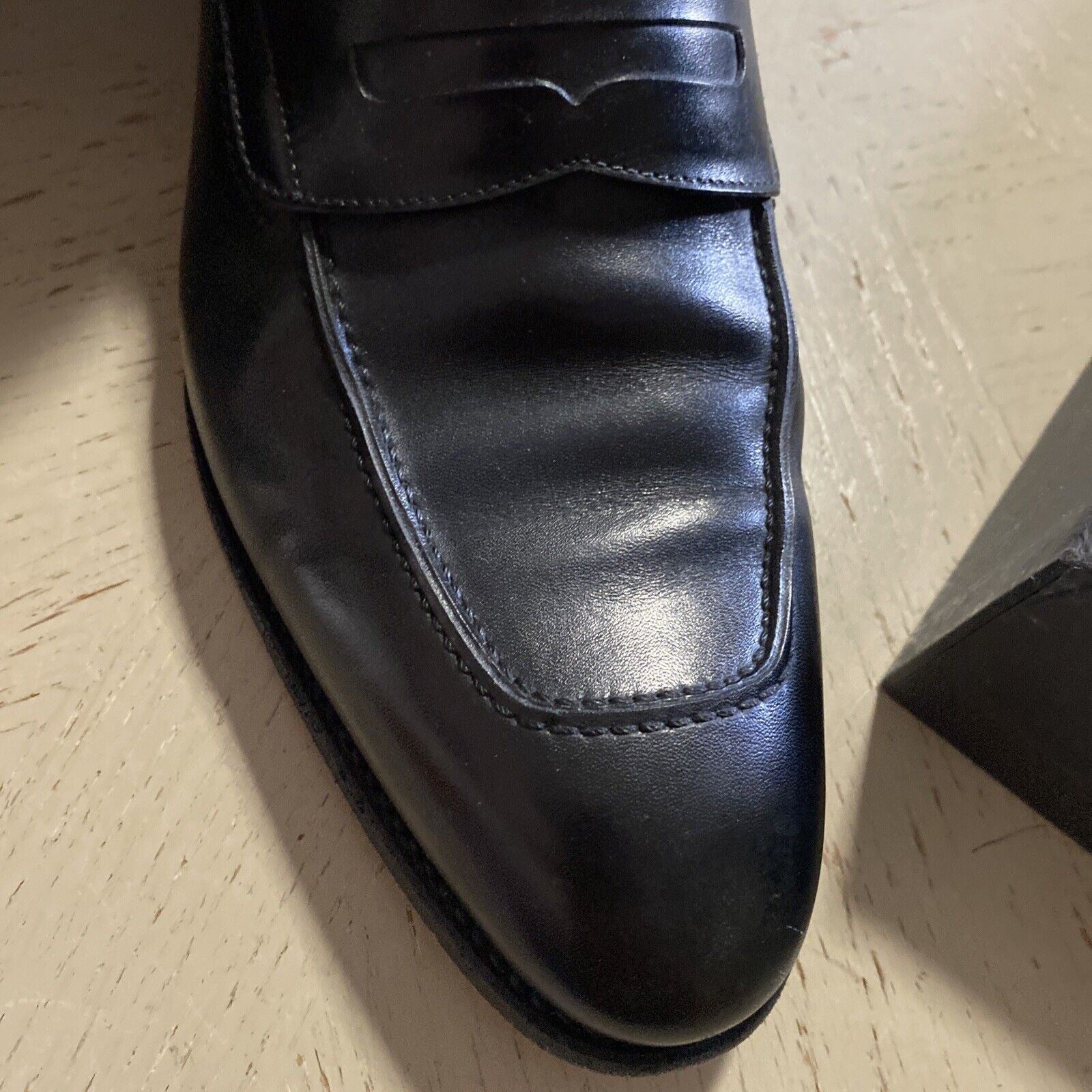 $1295 Ermenegildo Zegna Couture Leather Loafers Shoes Black 9.5 US ( 42.5 Eu )