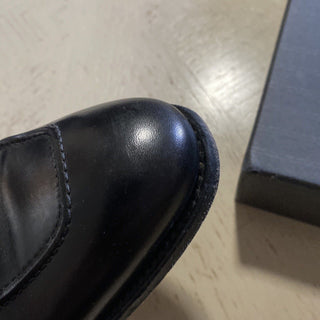 $1295 Ermenegildo Zegna Couture Leather Loafers Shoes Black 9.5 US ( 42.5 Eu )