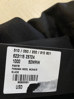 Neu mit Etikett: 1.500 $ Gucci Herren-Anzughose aus Panama-Wolle/Mohair, Schwarz, 34 US (50 Eu)