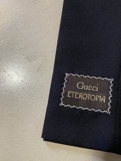 Neu mit Etikett: 1.500 $ Gucci Herren-Anzughose aus Panama-Wolle/Mohair, Schwarz, 34 US (50 Eu)