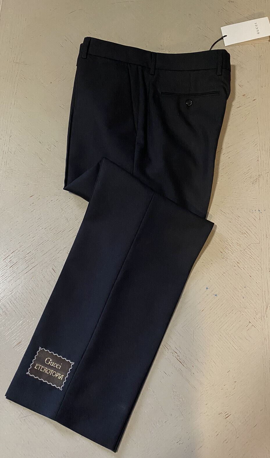 Мужские классические брюки Gucci из шерсти и мохера NWT, черные 38 долларов США (54 евро)