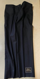 Neu mit Etikett: 1.500 $ Gucci Herren-Anzughose aus Panamawolle/Mohair, Schwarz, 38 US (54 Eu)