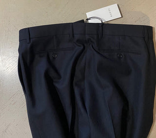 Neu mit Etikett: 1.500 $ Gucci Herren-Anzughose aus Panamawolle/Mohair, Schwarz, 38 US (54 Eu)