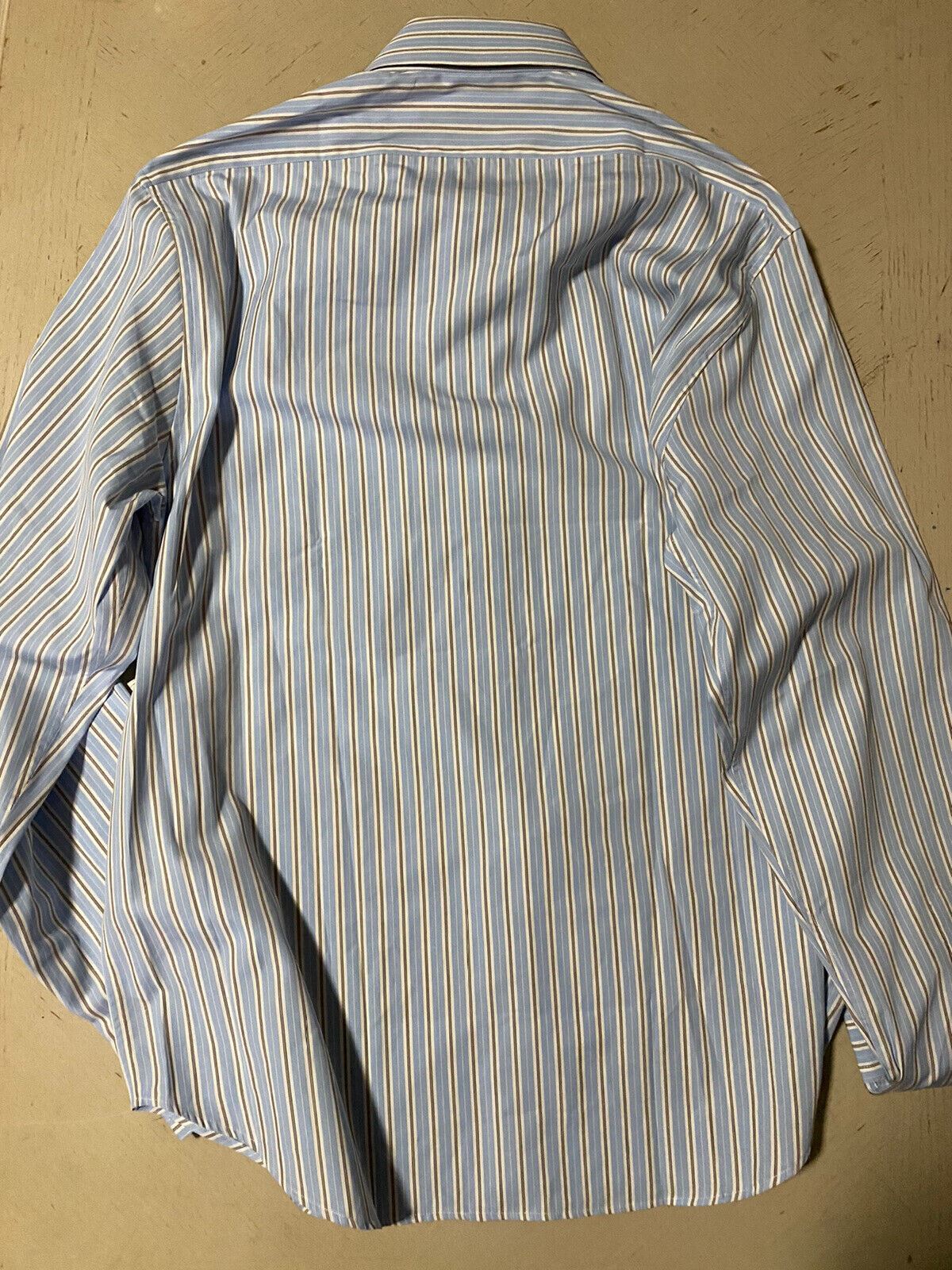 New Gucci Men’s Classic Dress Shirt Blue Striped Size 42/16.5 Italy