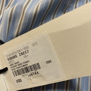 Neues klassisches Herrenhemd von Gucci, blau gestreift, Größe 42/16,5, Italien