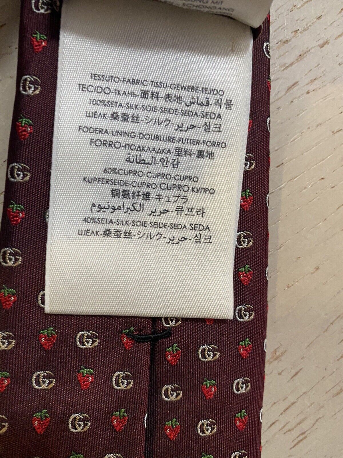 Neues Gucci-Herren-GG-Monogramm-Seidenhalsband in Burgunderrot, hergestellt in Italien