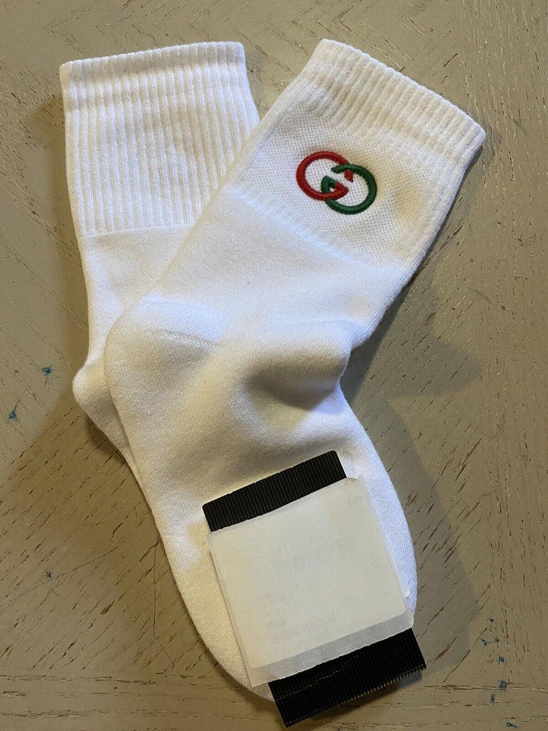 NWT Gucci Mini Greek Socks With Gucci Monogram While Size M Italy