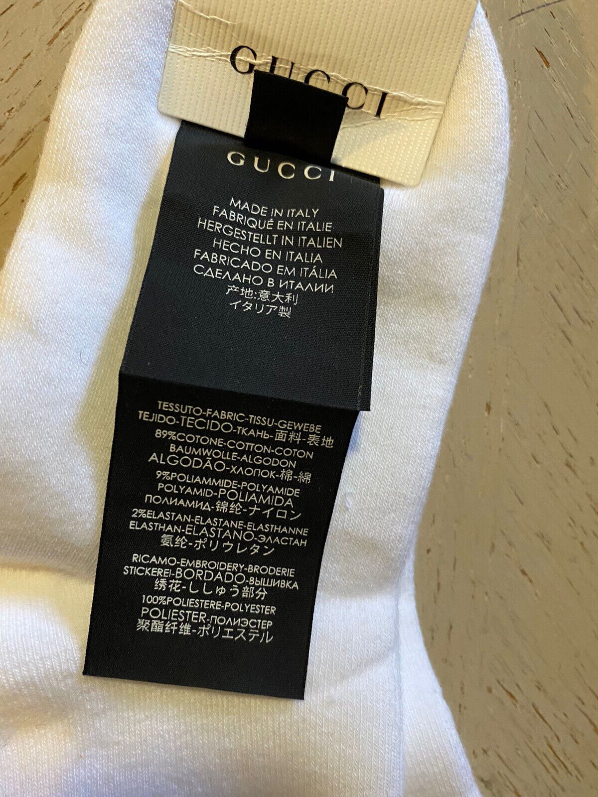 NWT Gucci Mini Greek Socks With Gucci Monogram While Size M Italy