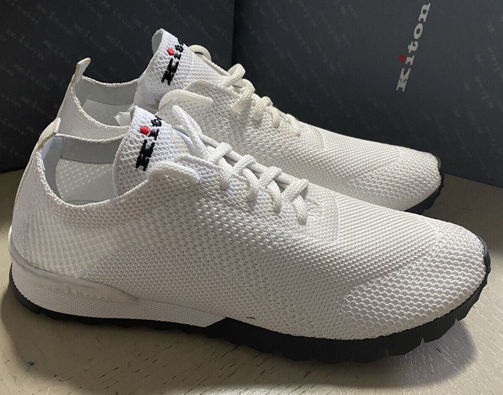 Neue 695 $ Kiton leichte Herren-Sockensneaker in Weiß, Größe 10 US/43 EU, Italien