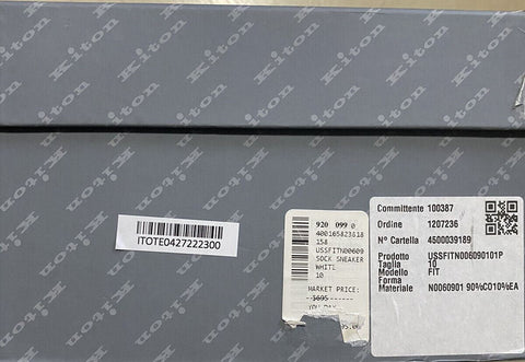 New $695 Kiton Mens Lightweight Sock Sneakers White Size 10 US/43 Eu Italy