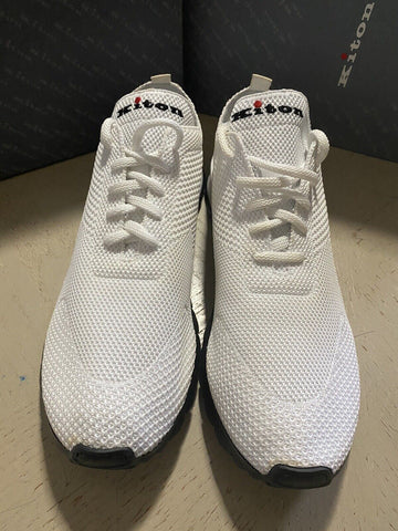 New $695 Kiton Mens Lightweight Sock Sneakers White Size 10 US/43 Eu Italy