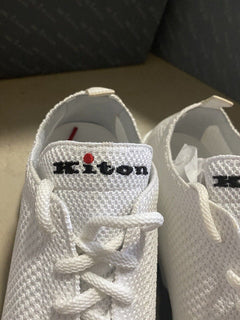 Neue 695 $ Kiton leichte Herren-Sockensneaker in Weiß, Größe 10 US/43 EU, Italien