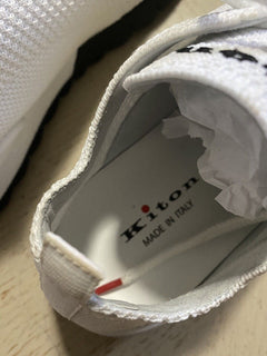 Neue 695 $ Kiton leichte Herren-Sockensneaker in Weiß, Größe 10 US/43 EU, Italien