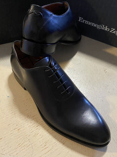 Neue 950 $ Ermenegildo Zegna Couture Oxford-Lederschuhe Schwarz 10 US Italien