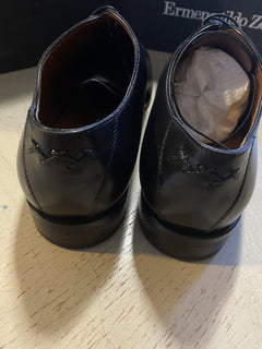 Neue 950 $ Ermenegildo Zegna Couture Oxford-Lederschuhe Schwarz 10 US Italien