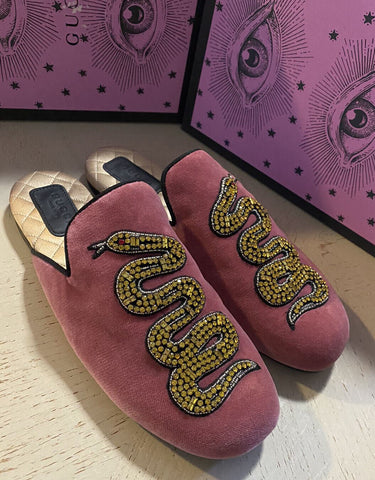 NIB Gucci Women’s Snake Monogram Sandal Shoes Tibet Red 5.5 US ( 35.5 Eu ) Italy