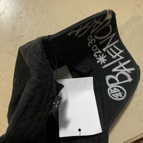 NWT Balenciaga Herren Destroyed Logo Baseball Cap Hut Ecru Schwarz Größe L Italien