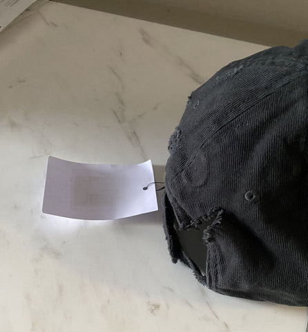 NWT Balenciaga Herren Destroyed Logo Baseball Cap Hut Ecru Schwarz Größe L Italien