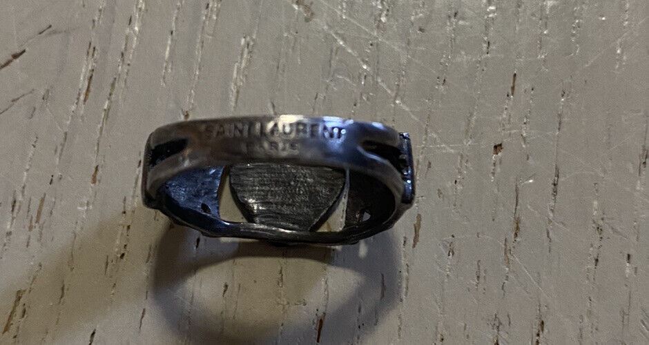 Новое оригинальное металлическое кольцо Saint Laurent из латуни, размер 10, Италия