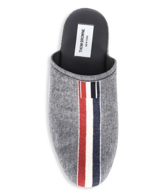 NIB $450 Мужские тапочки Thom Browne из шерсти/кашемира сандалии серого цвета 9 США/42 ЕС Италия