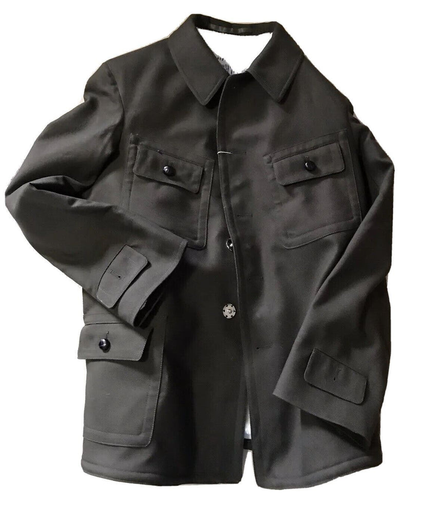 Neu $2790 Maison Margiela Kaban Kunstpelz gefütterter Jackenmantel Olivgrün 38/48 Ita