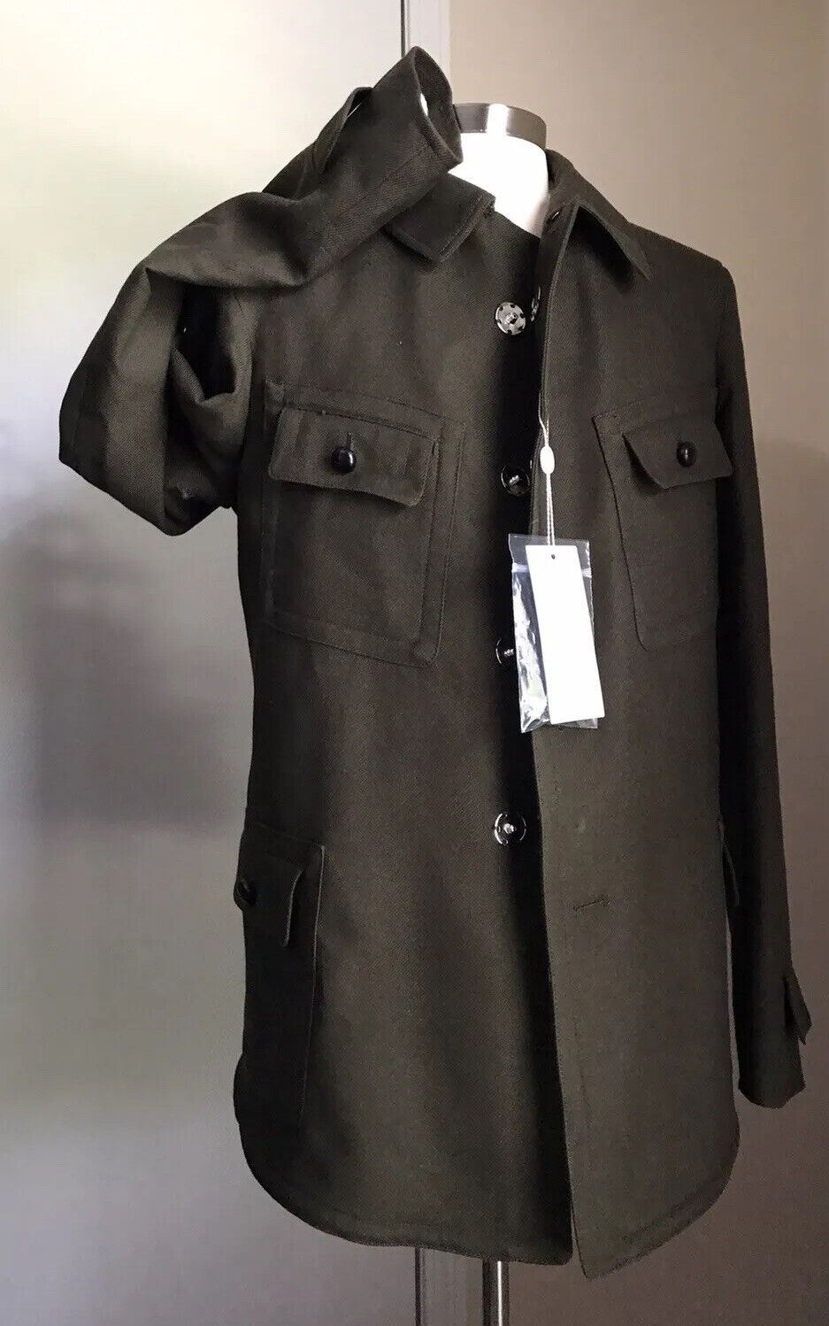New $2790 Maison Margiela Kaban Faux Fur-Lined Jacket Coat Olive Green 38/48 Ita