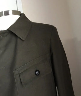 Neu $2790 Maison Margiela Kaban Kunstpelz gefütterter Jackenmantel Olivgrün 38/48 Ita